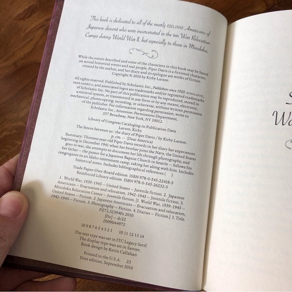 Dear America: The Fences Between Us: The Diary of Piper Davis, Seattle, WA - Picture 2 of 5